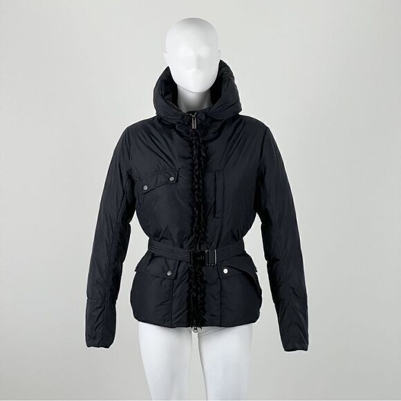 NWT ADD Italian Designer Puffer Hooded Jacket Black Size 6/M - Picture 2 of 9